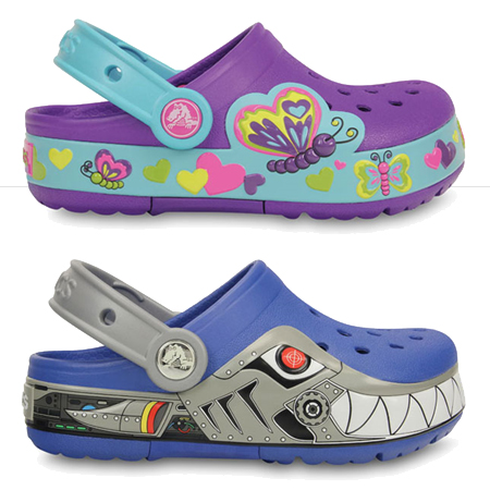 детская обувь Crocs весна лето 2014 со светящимися огоньками