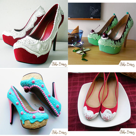 вкусная обувь в форме пирожных Shoe Bakery